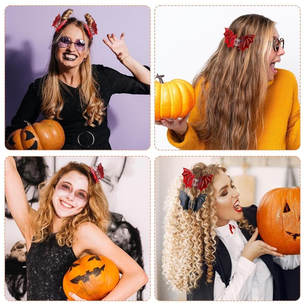 [Estoque pronto] Clipe de garra de morcego de Halloween Grampo de cabelo engraçado Clipe de tubarão de Animal fofo Decor