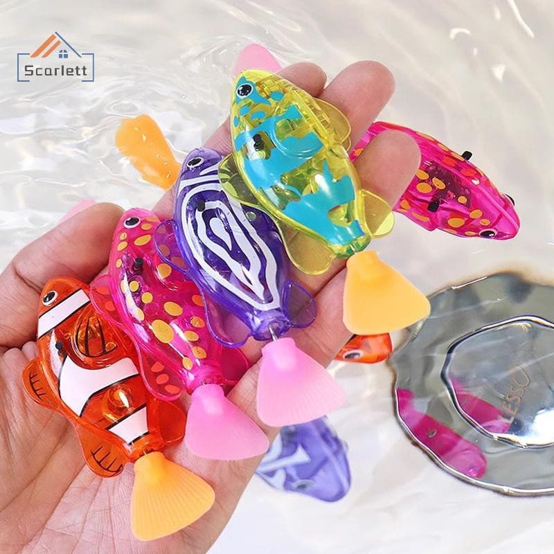 [Scarlett] Brinquedo De Peixe Elétrico Interativo Para Gatos Com Luz LED Natação , Bugiganga De Água Brincar Em Ambiente