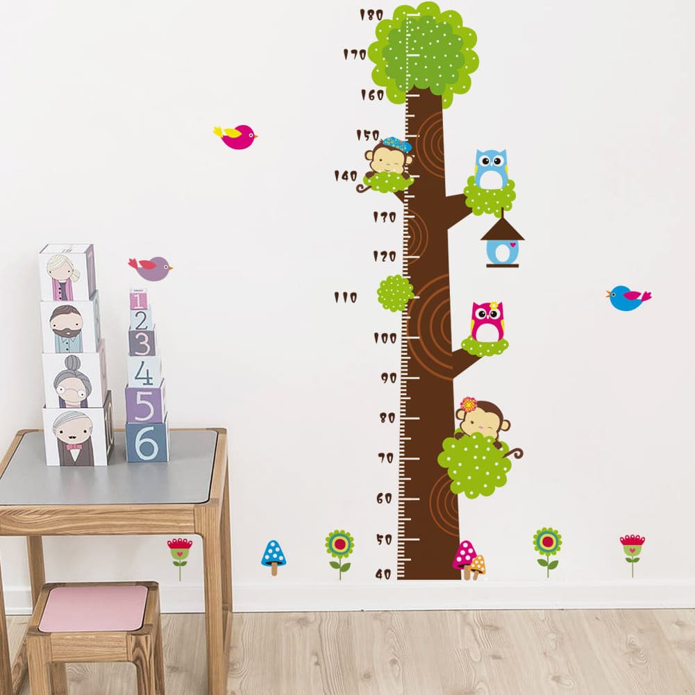 Medidor de Altura em Forma de Coruja para Quarto Infantil e Jardim de Infância, Régua de Medição de Altura para Bebês, P