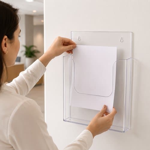 Expositor Acrilico Transparente Slim Papel A4 Organizador Documentos Escritório