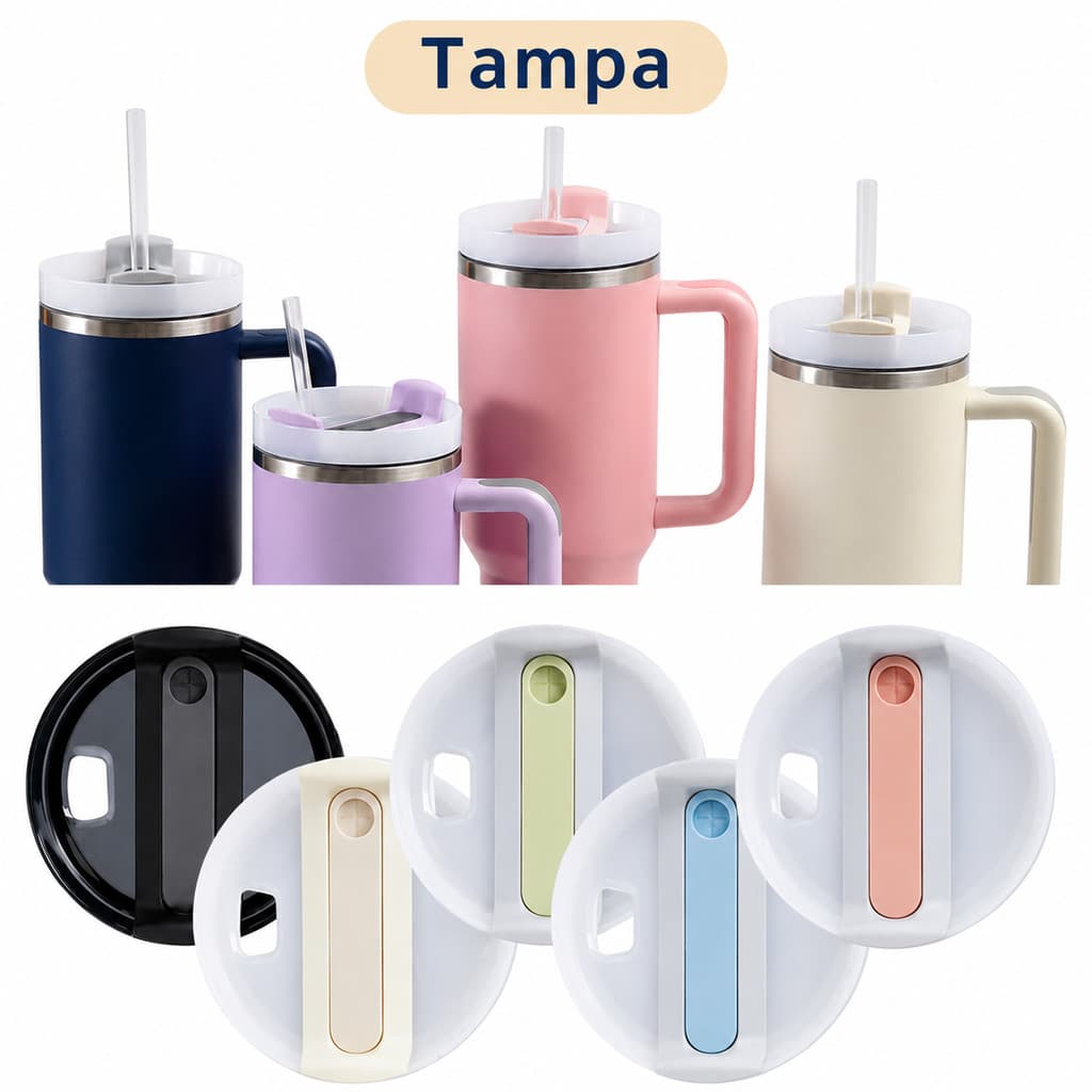 Tampa de Reposição Antivazamento para Garrafa Térmica 1200ml (40oz) Multicolorida com Vedação Perfeita + Canudo Grátis