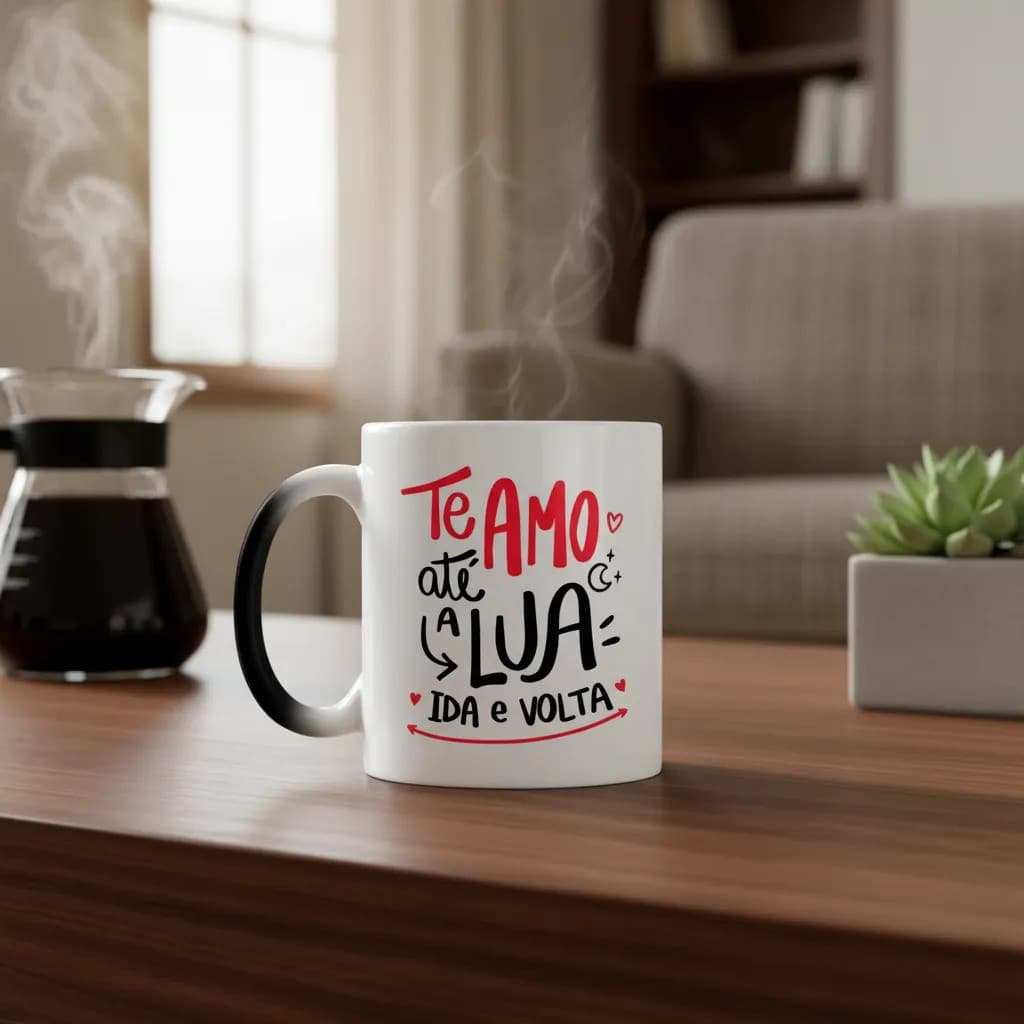 Caneca Magica Te Amo Ate A Lua Ida E Volta