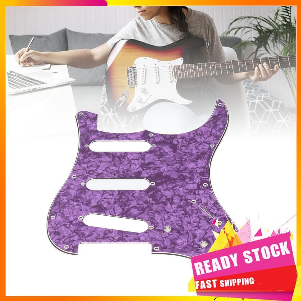 Gfgfgfgg Acouto guitarra elétrica pickguard 11 furos substituição de plástico para guitarras com blindagem de alumínio