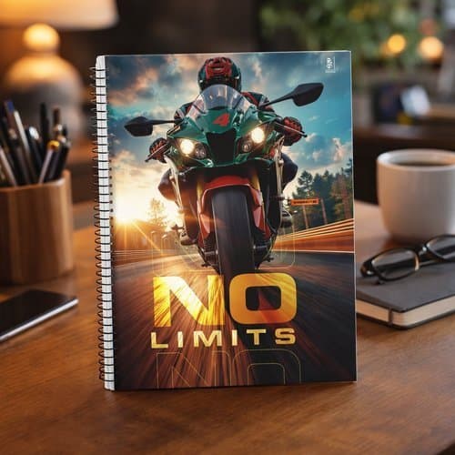 Caderno Escolar Moto Extreme 80 Folhas 1 Matéria Capa Resistente Papel Branca Alta Qualidade