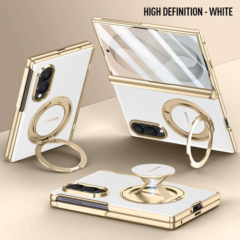 Para Samsung Galaxy Z Fold 8 Largo 8 Ultra 5G Caso Dobradiça De Couro Fosco Suporte Rotativo Magnético Carregamento Sem