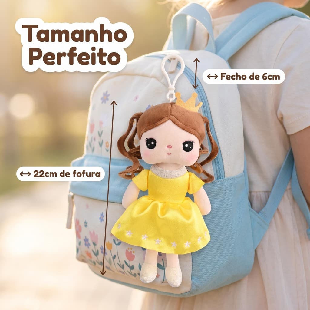 Metoo Novo Mini Pingente de Princesa de Conto de Fadas para Decoração de Mochila, Presente E2SF