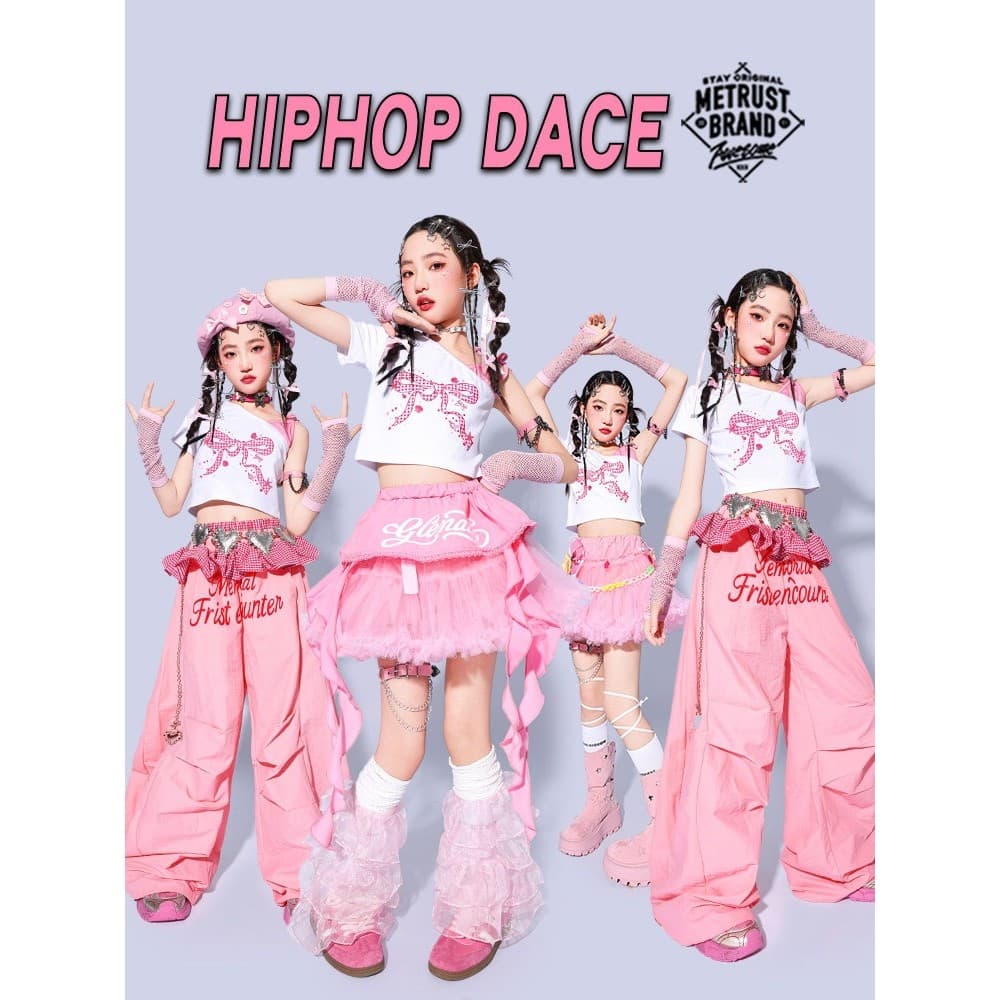Meninas dopamina rosa jazz dança traje meninas Pettiskirt crianças jazz roupas da moda crianças trajes de dança rua