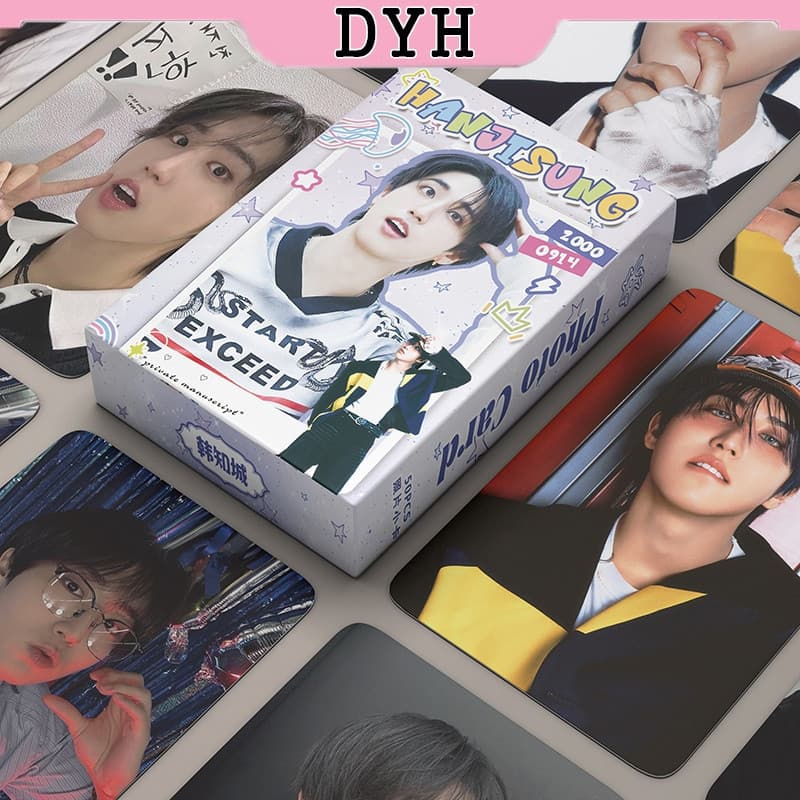 50 Peças/Caixa Stray Kids HAN Carrinho Laser Photocard Holograma LOMO KPOP Álbum UZ2A JLWA