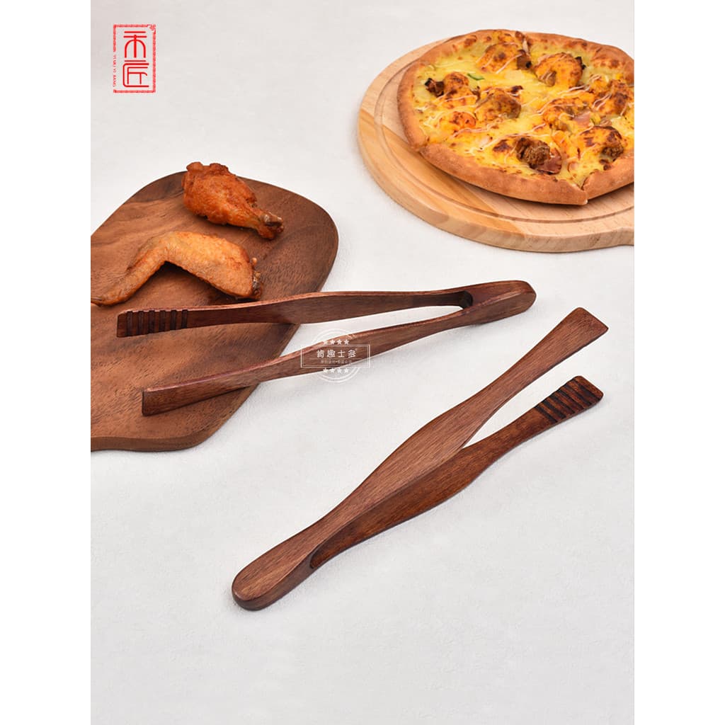 Hejiang Boutique Natural Nanmu pinças de comida pinças de pão Buffet pinças de churrasco salada japonesa lanche pinças d