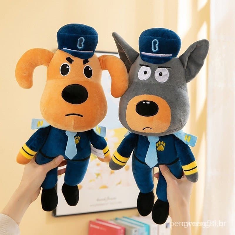 Sta5 60cm Sheriff Labrador e Dobie Bonecos de Pelúcia Presente para Crianças Decoração de Casa Almofada Brinquedos Educa