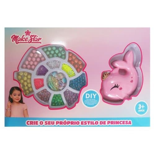 Kit Miçangas Infantil Tema Golfinho Criatividade Diversao Brincadeiras Educativo