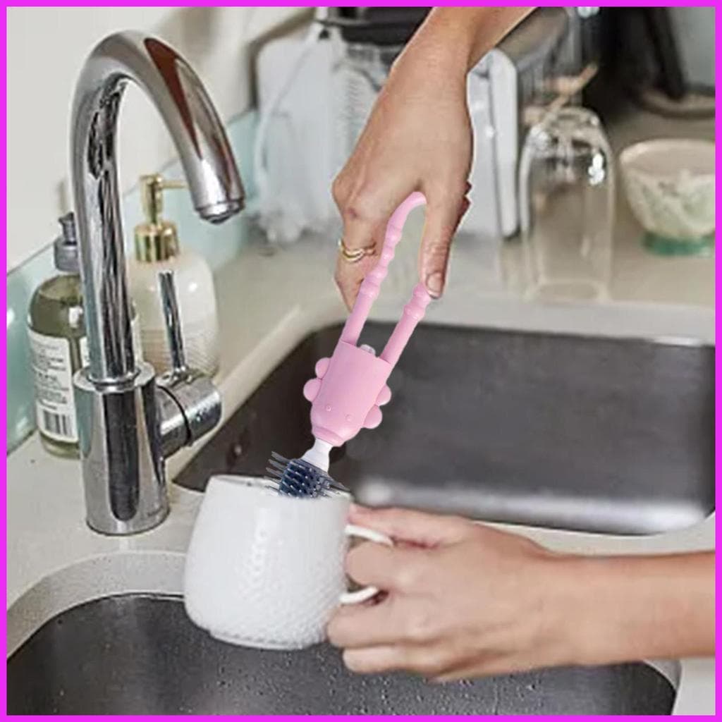 Escova Longa Para Garrafa De Água , Portátil , Cabo Longo , Escovas De Limpeza , Silicone Chupeta , Mamadeira Infantil a