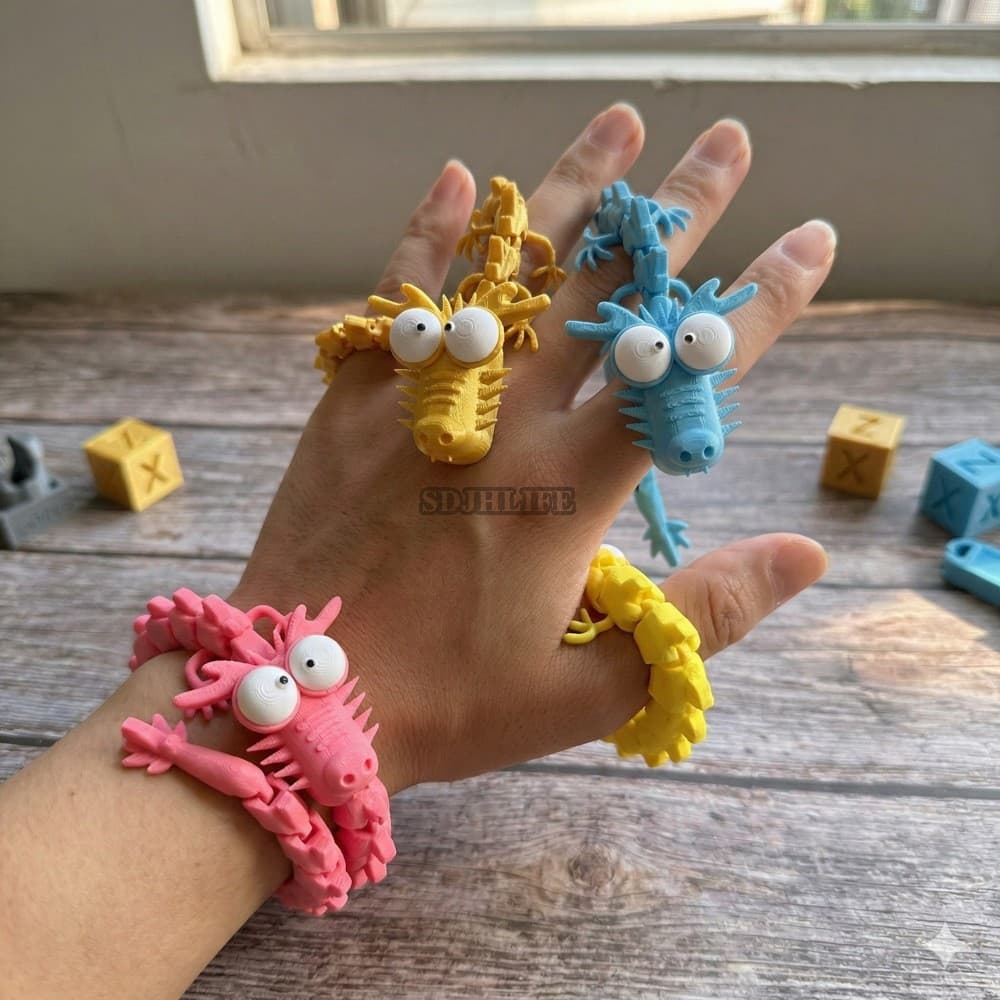 Brinquedo De Dragão De Desenho Animado Impresso Em 3D-Enfeite De Mesa De Escritório , Um Lindo Para Aliviar O Estresse