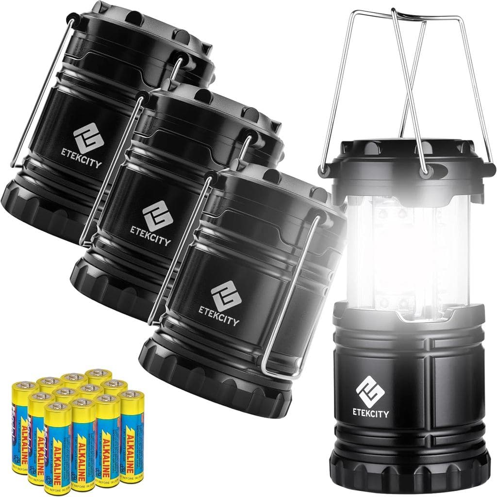 Lanterna de camping Etekcity para quedas de energia, pacote com 4 unidades, lanterna de camping essencial, ferramentas e