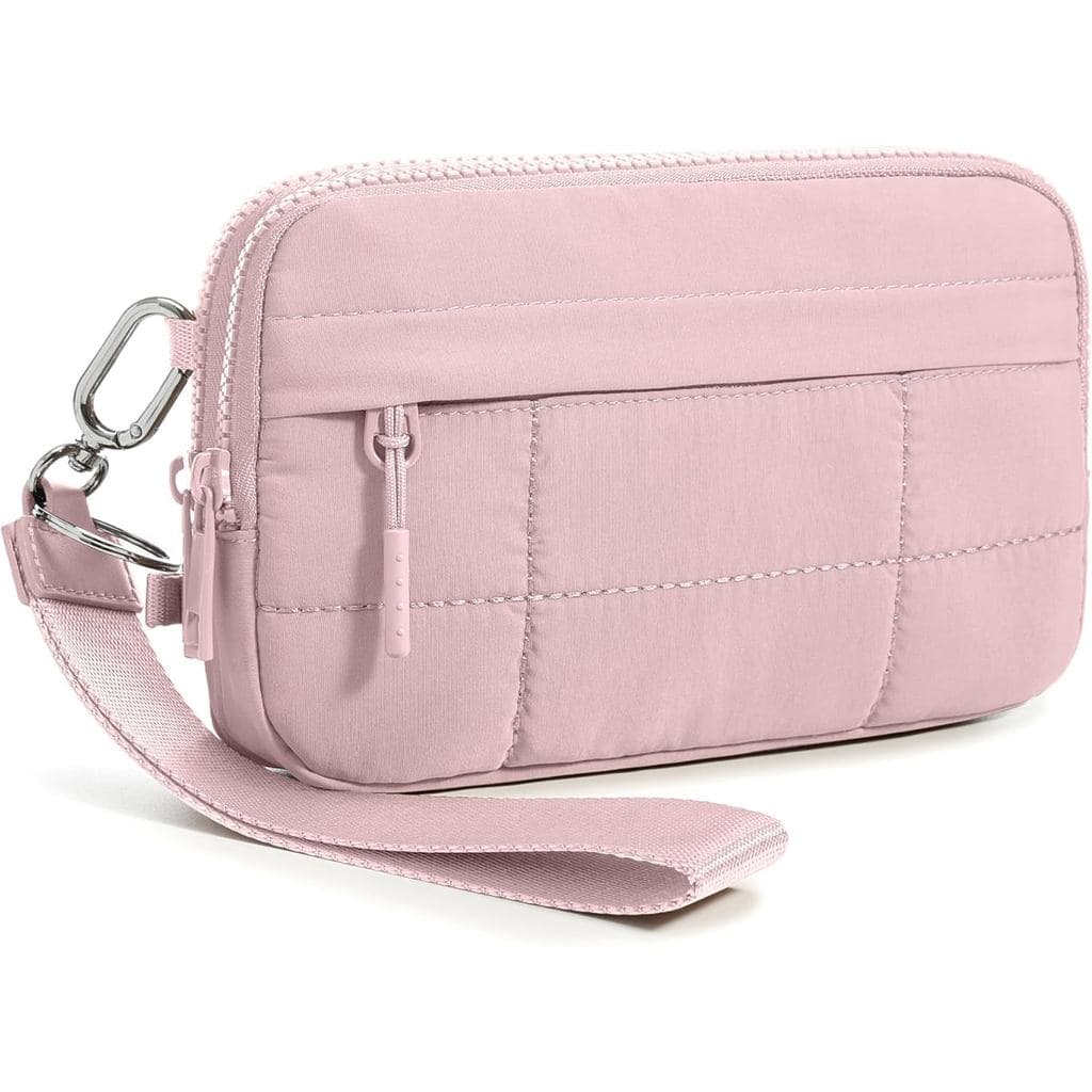Bolsa Transversal Pequena Feminina FEIBOON, Carteira de Pulso em Nylon Acolchoado com RFID, com 4 Zíperes, Comporta Toda