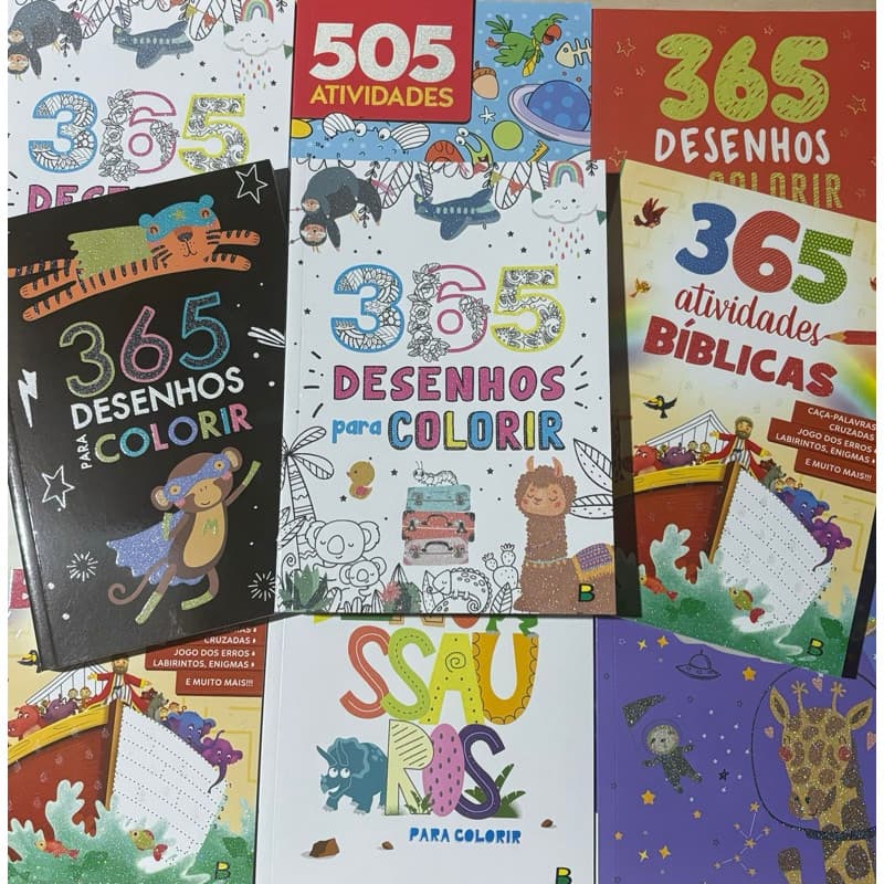 Livro 365 Desenhos para Colorir Infantil Atividades Educativas 3 Anos+