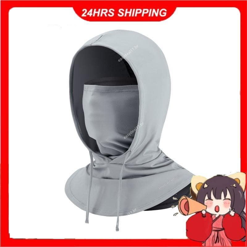 Proteção Solar De Seda Gelo Ciclismo Capa Facial Completa Máscara Resfriamento Pescoço Gaiter Rosto Respirável Para Moto