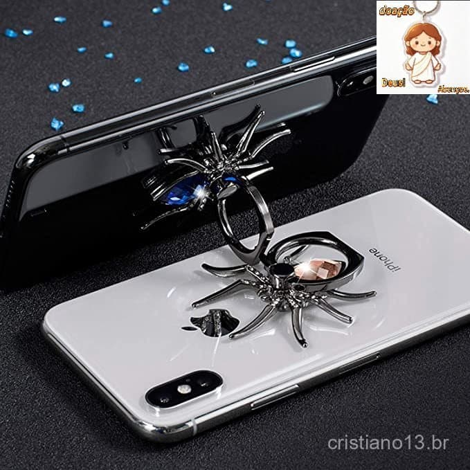 Suporte anel para celular Aranha Metal iring anelar