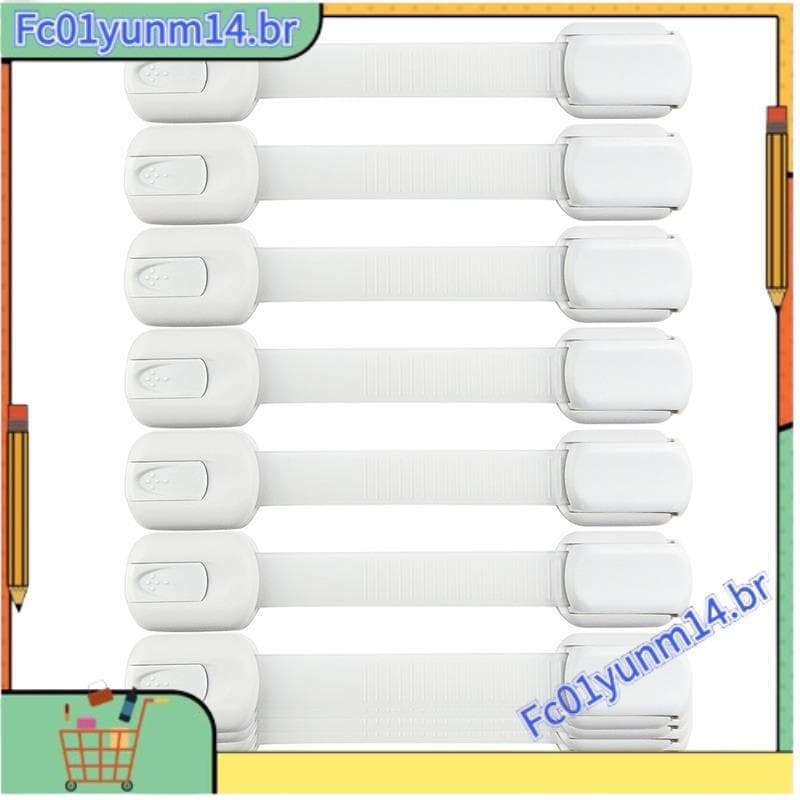10pcs Alça De Segurança Infantil Trava Armários Seguros , Gavetas , Eletrodomésticos , Geladeira E Muito Mais Com Adesiv