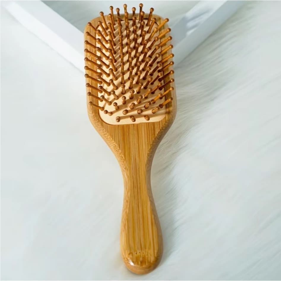 Escova De Cabelo De Bambu Natureza Antiestática De Madeira Couro Cabeludo Massagem Pente Almofada De Ar Ferramentas