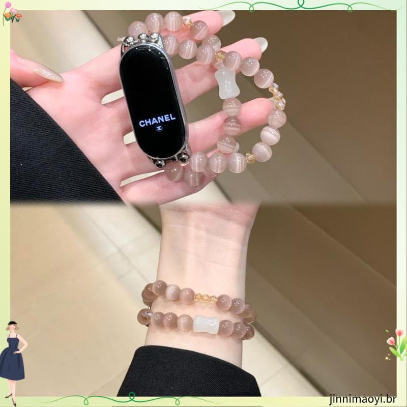 Corrente de ametista de cravo olho de gato adequada para pulseira xiaomi 9 pulseira xiaomi 8 pulseira versão NFC Huawei