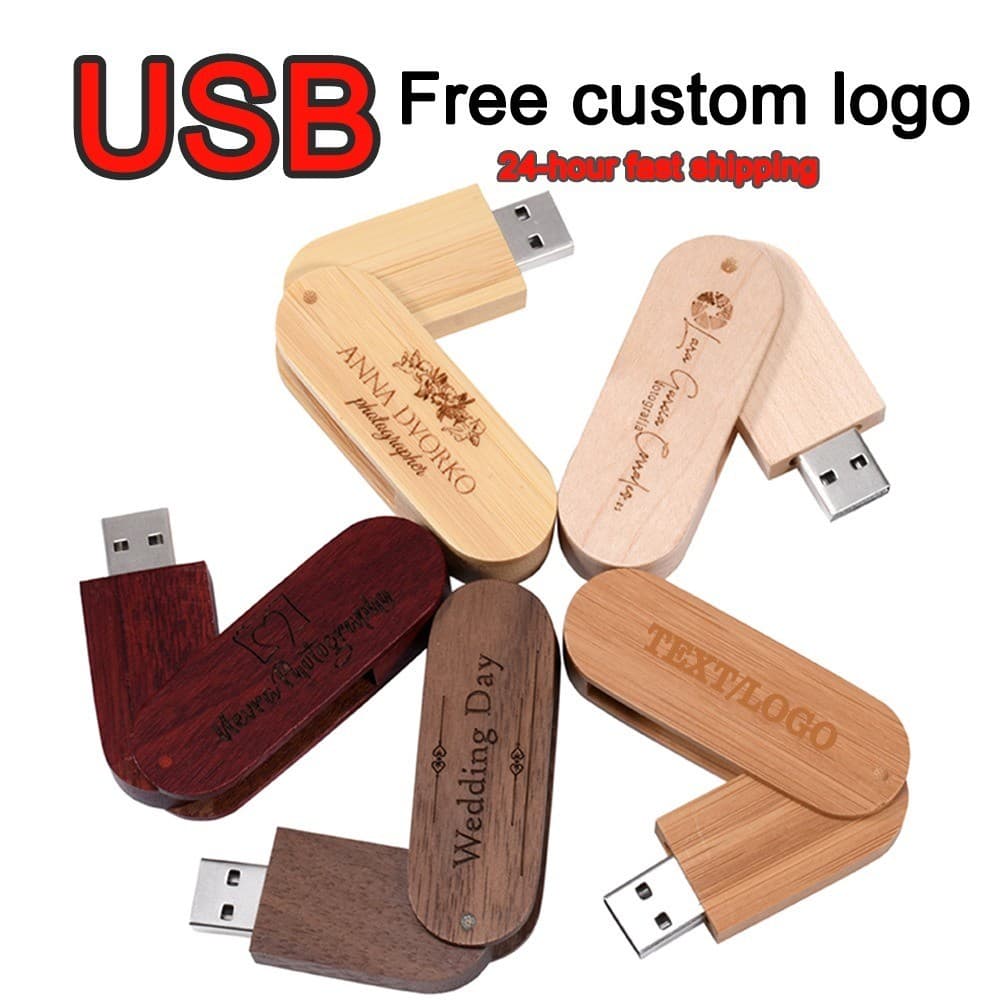 JASTER (1 Pcs Logotipo/Nome Personalizado Grátis) Unidade flash USB 64 Gb 2.0 Pendrive 32 Pen drive De Madeira 16 Mini 8