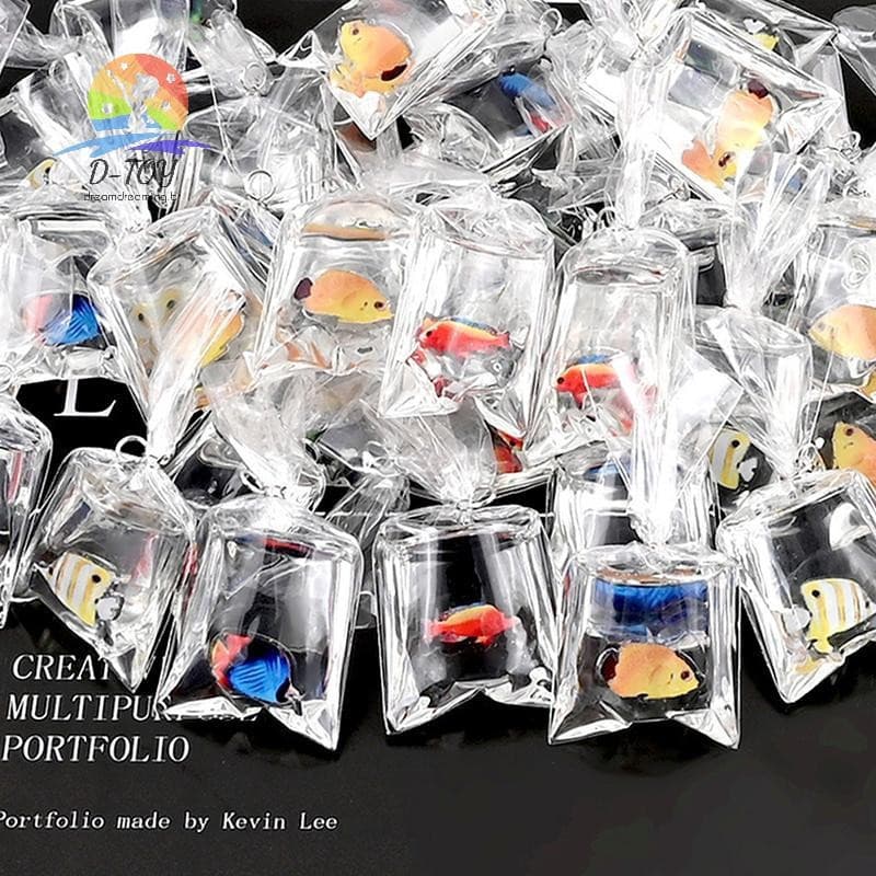 D-Toy 10 Peças Saco De Peixe Coral Amuletos De Resina Pingente Oceano Para Brinco Chaveiro Joias .