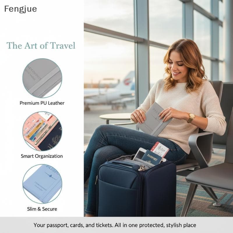 Porta-Passaporte À Prova D'água Adequado Para Viagens Fengjue Com Couro PU E Compartimentos Cartão De Crédito Nomads BR