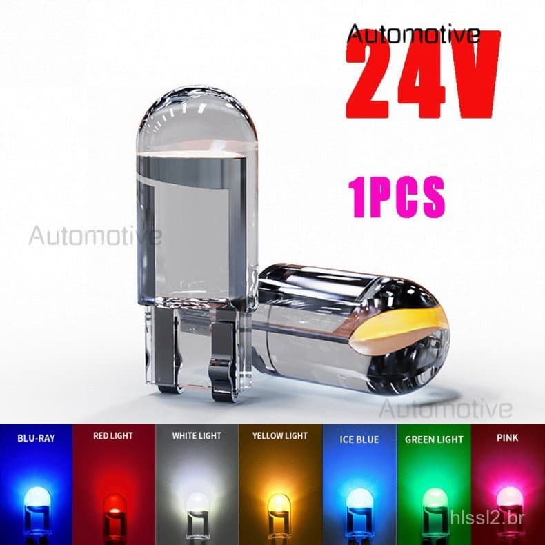 1 unidade de lâmpada LED T10 W5W 24V para carro, 194 168 COB SMD, lâmpada de placa de licença, lâmpada de espelho de maq
