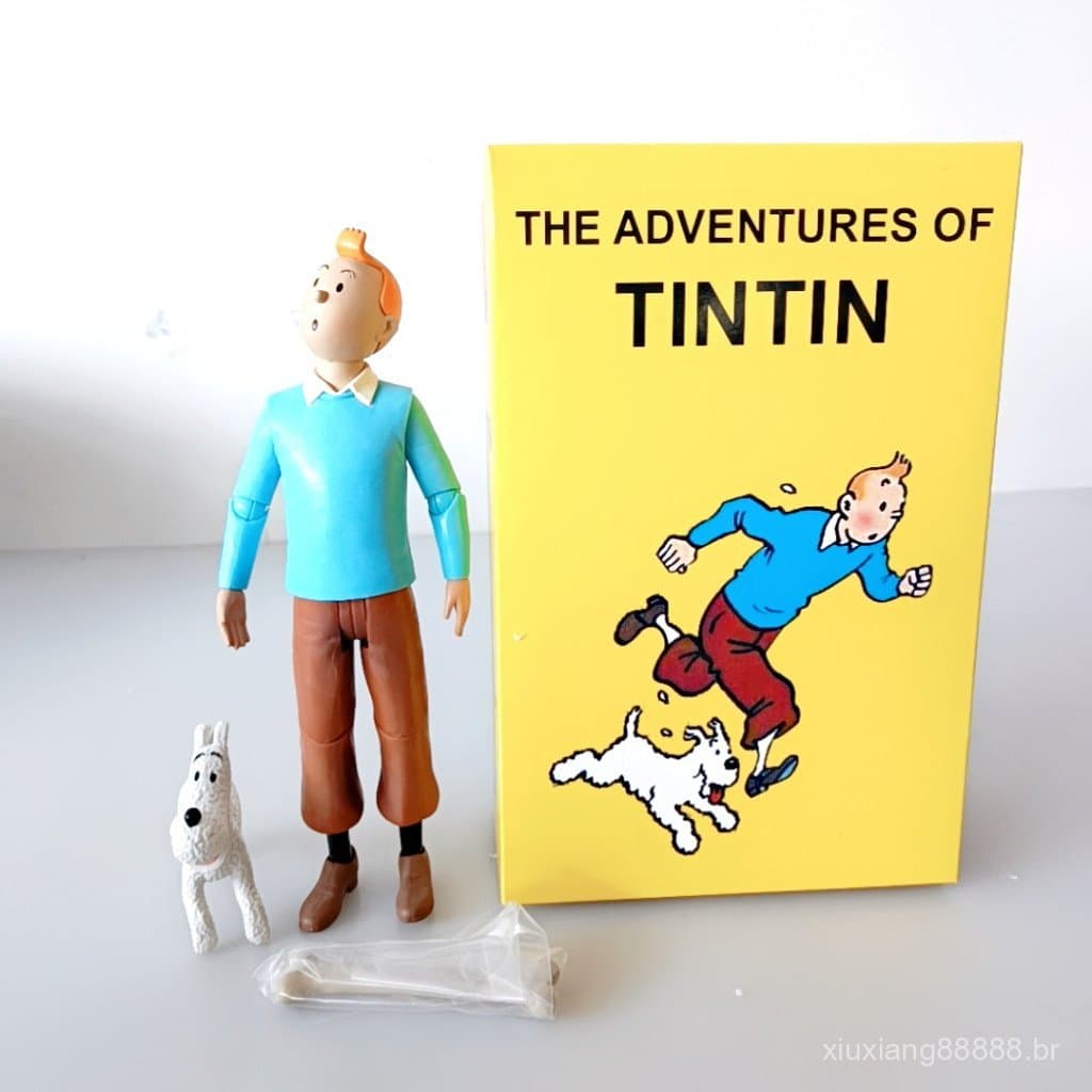 Figura de Ação em PVC de 18cm do Desenho Animado "As Aventuras de Tintin" - Dupont, Clássico Milu, Brinquedo de Aniversá