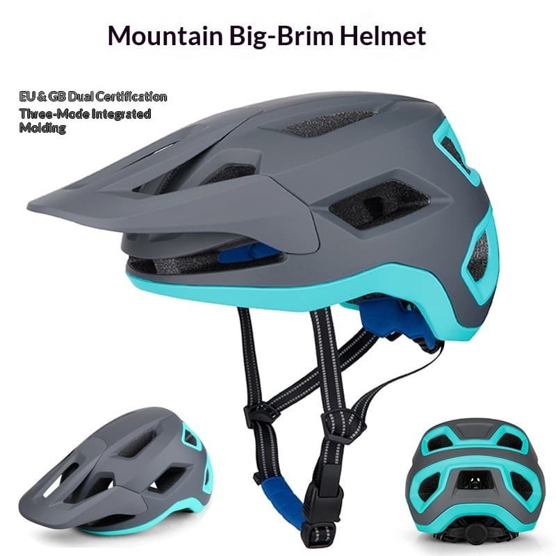 Capacete de ciclismo para Mountain Bike, aba grande, moldagem de uma peça, velocidade, capacete Off-Road, protetor solar
