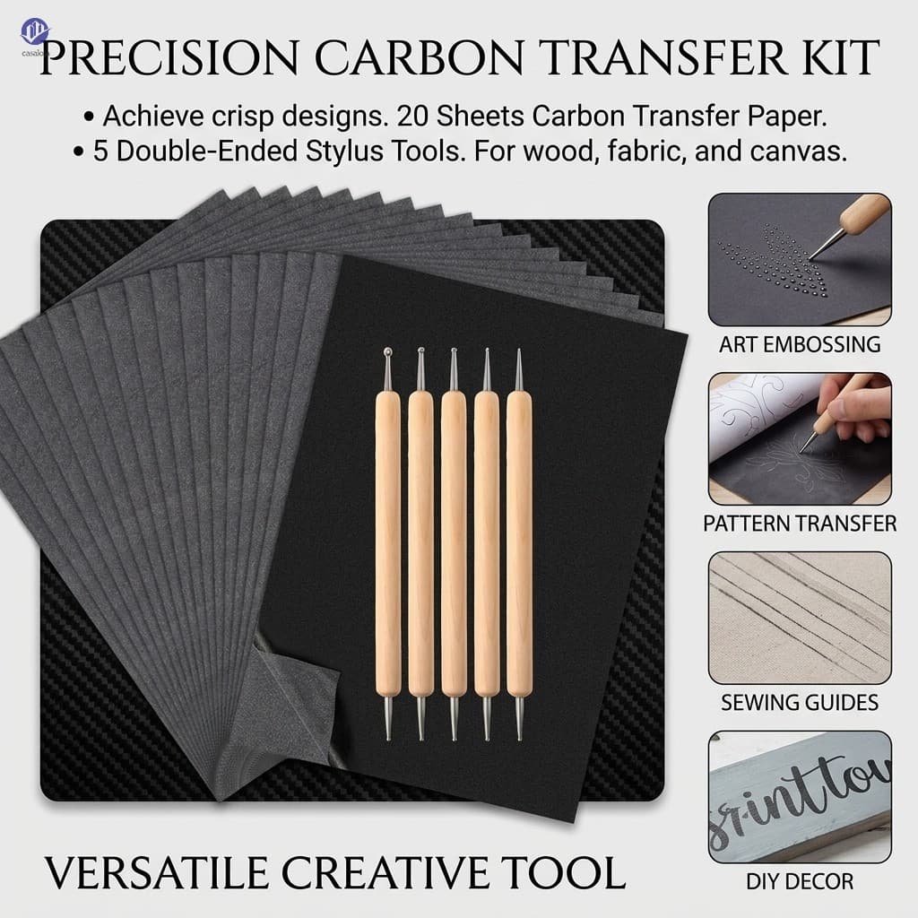 Conjunto De Papel De Cópia De Carbono A4 200pcs Com 5 Canetas De Rastreamento Para Desenho De Escritório