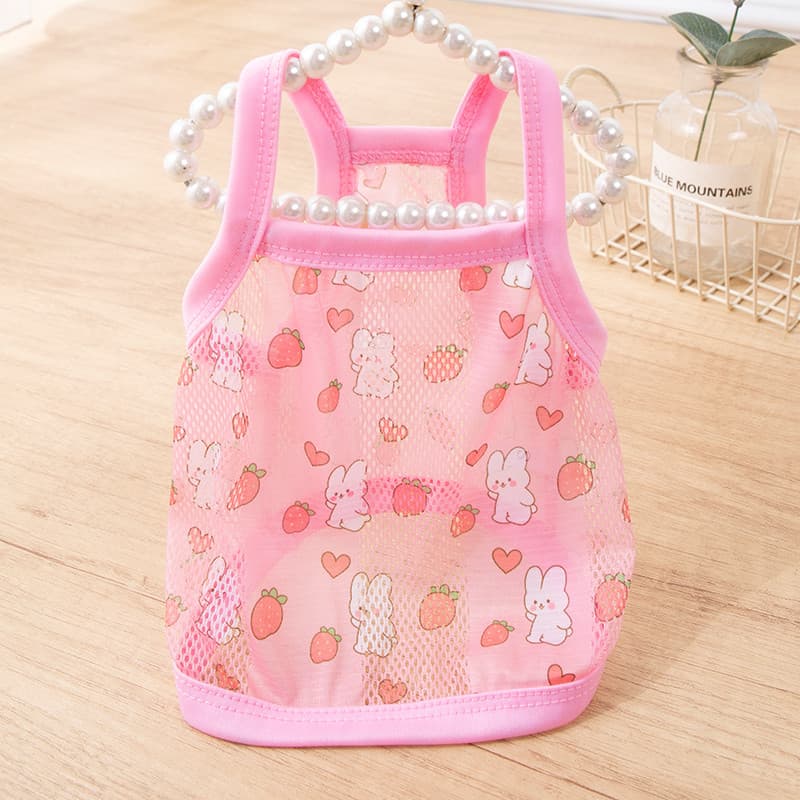 Roupas para cães verão estilo fino respirável estilingue Teddy Bichon Pomeranian Yorkshire gatinho inglês colete curto A