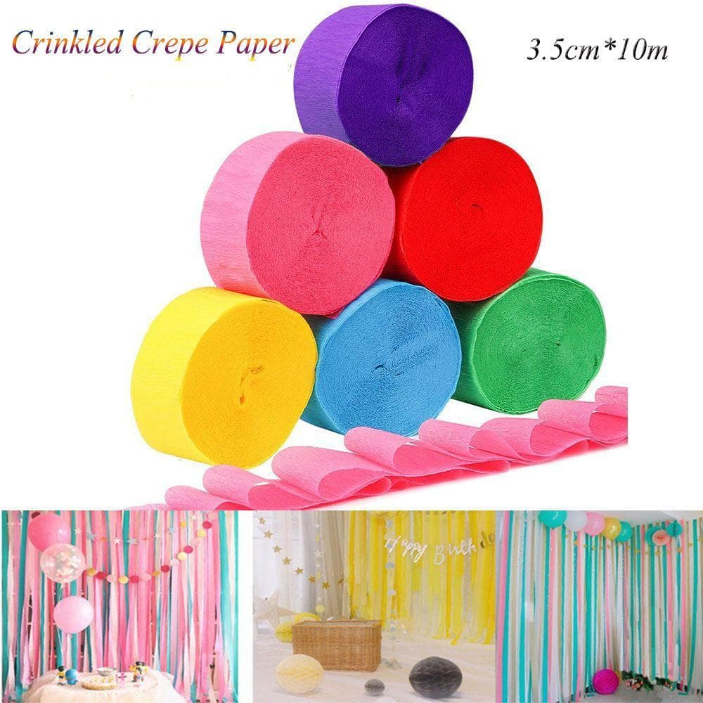 Streamer Rolo Decoração Artesanal Scrapbooking Embrulho Cerimônia Casamento Papéis Enrugados