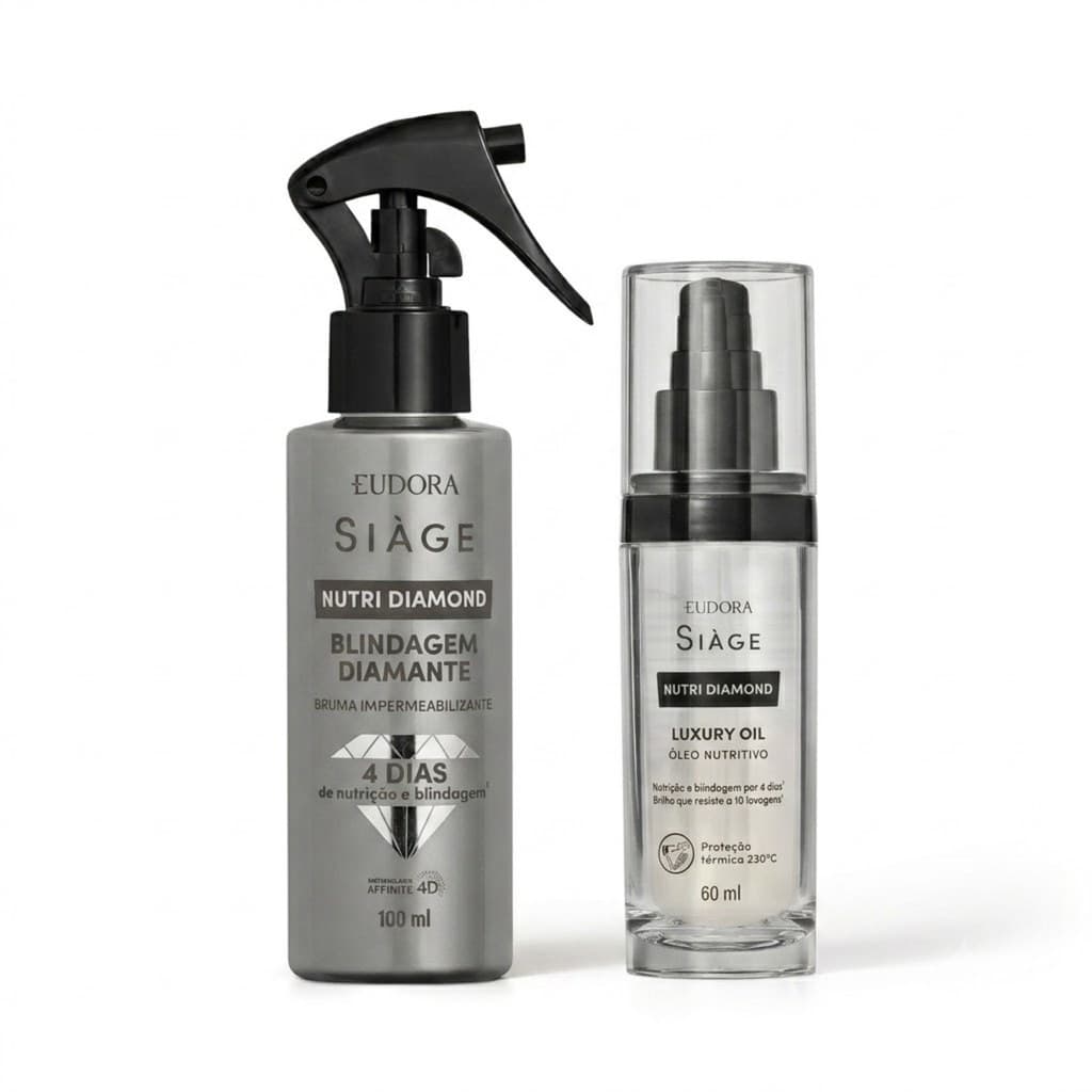 Combo Siàge Nutri Diamond: Óleo Nutritivo 60ml + Bruma Impermeabilizante 100ml
