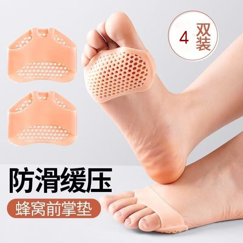 Almofada de Silicone para antepé, palmilha anti-dor, proteção para pés femininos, antiderrapante, Super macia, favo de m
