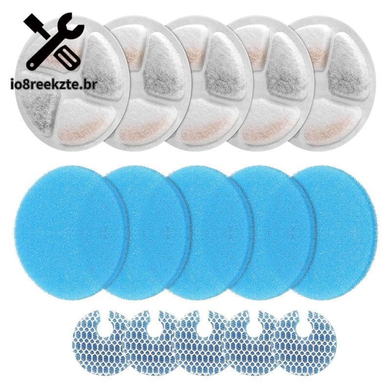 Filtros De Fonte De Água Para Gatos , Redonda De Aço Inoxidável De 2L/67oz , Substituição De Filtragem Tripla