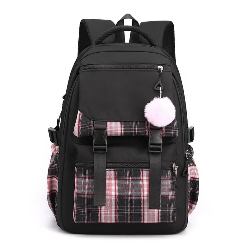 Mochila Escolar Modelo Novo 2026 para Meninas, Estilo Coreano, Tema Floresta, Fresca e Simples, Cor Sólida, Multi-Camada