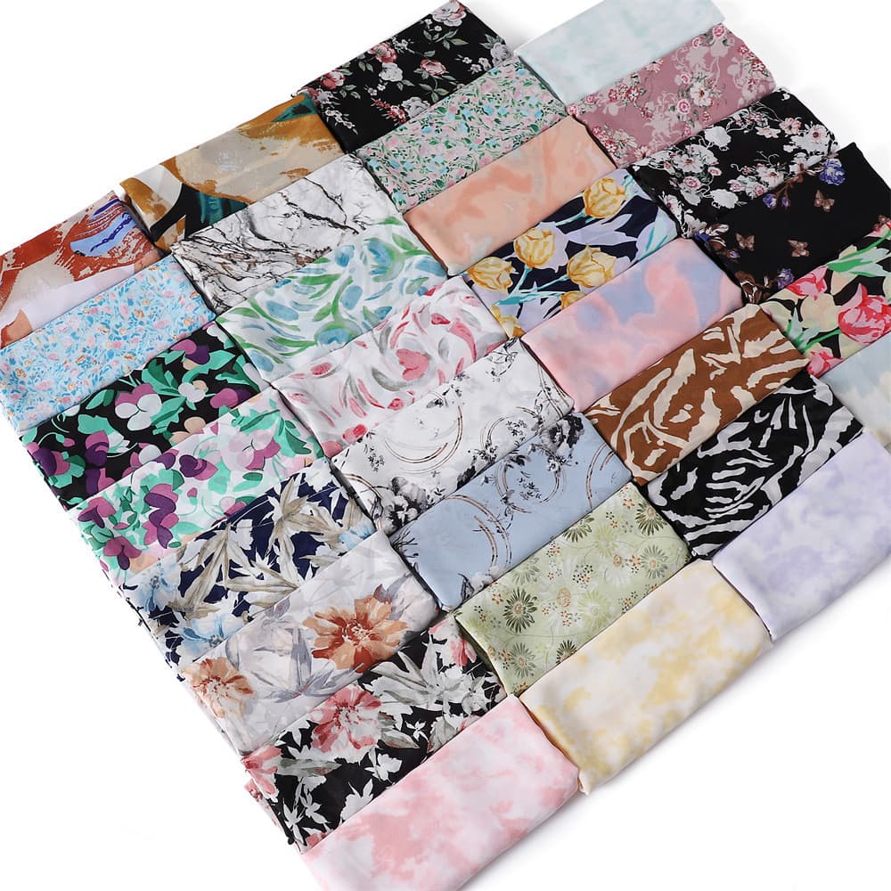 [Estoque pronto] Novo estilo pérola Chiffon impresso cachecol fresco pequeno Floral bolinhas protetor solar lenço de sed