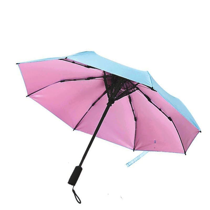 Guarda-Chuva Com Ventilador USB 3 Dobras Anti-UV Protanoic UPF 50 + Refrescante De Secagem Rápida Fácil De Transportar P