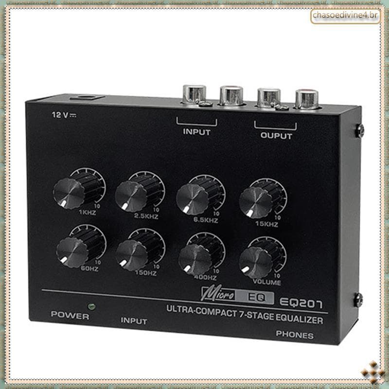 [Ykr] Pré-Amplificador EQ207 Equalizadores De 7 Bandas Modificadores De Som DC12V Entrada De Energia Mixer De Áudio