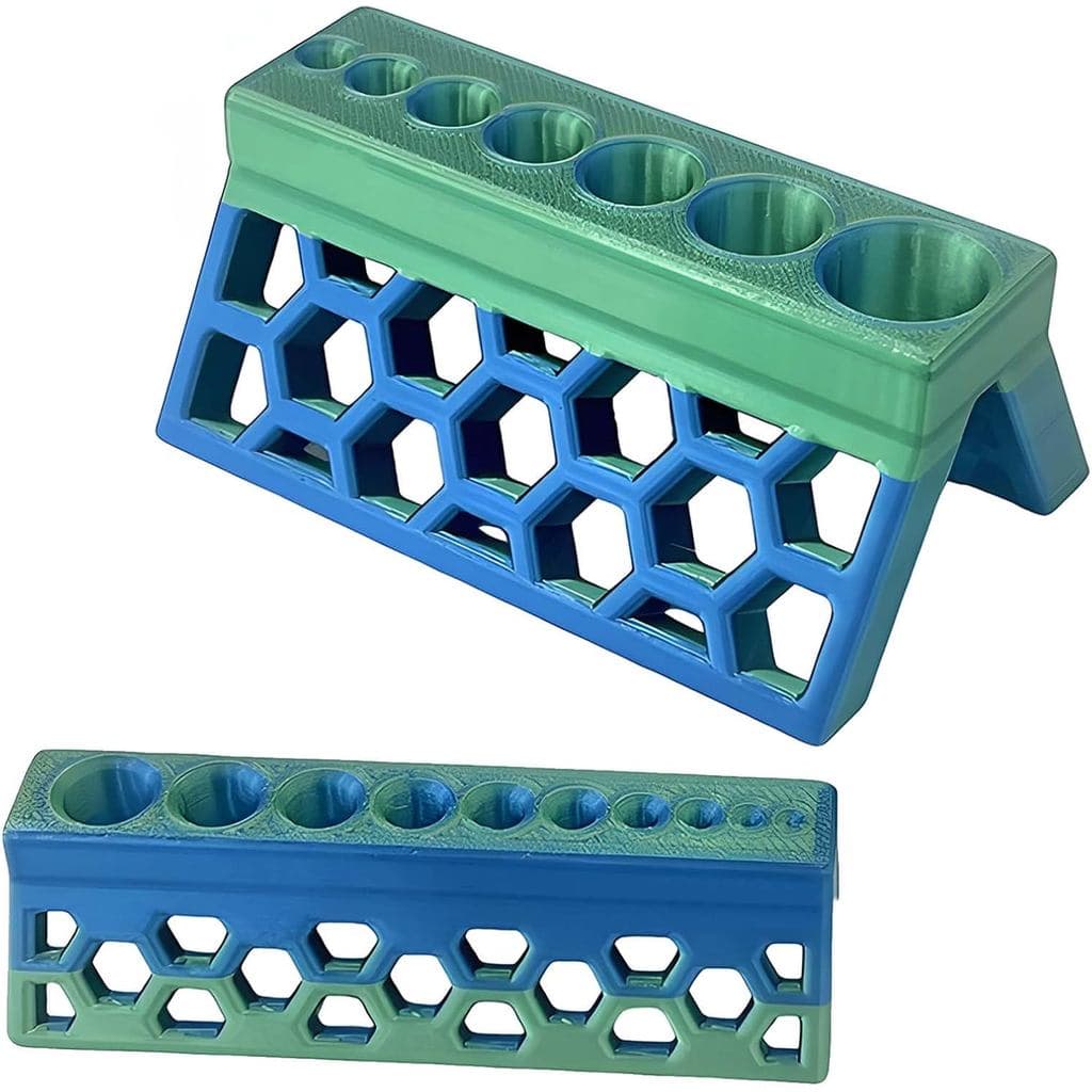 Conjunto de 2 Blocos Guia para Perfuração de Tubos - Gabarito de Perfuração Manual Impresso em 3D para Furos Retos de Pr