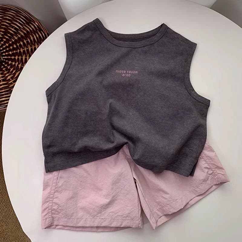 Meninos meninas ternos bebê moda crianças única marca carta colete Shorts terno de duas peças