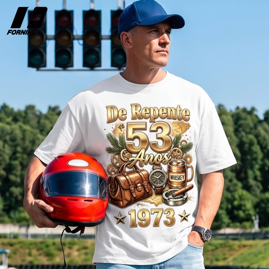 Camiseta De Repente 53 Anos 1973 Lendas Presente Aniversário Festa Retrô 100% Algodão Penteado Unissex