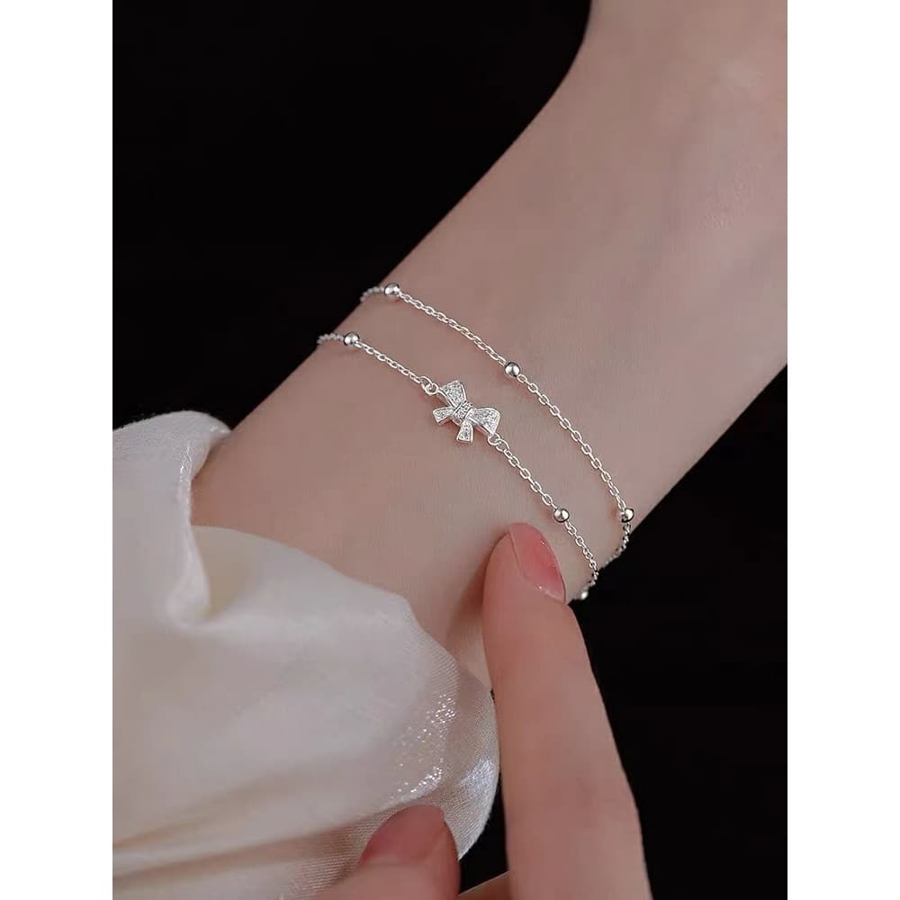 925 prata esterlina arco pulseira requintado namorada pulseira nicho luz luxo simples High-End pulseira20260804