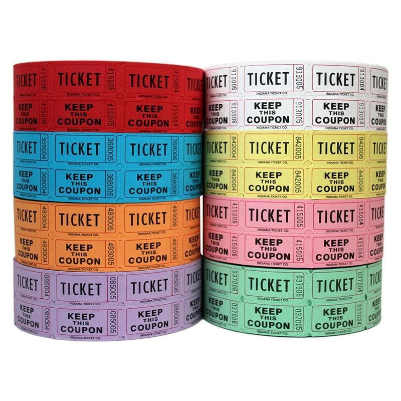 1000 Unidades De Ingressos Coloridos Raffle Rasgáveis Entrada De Evento De Rolo Duplo