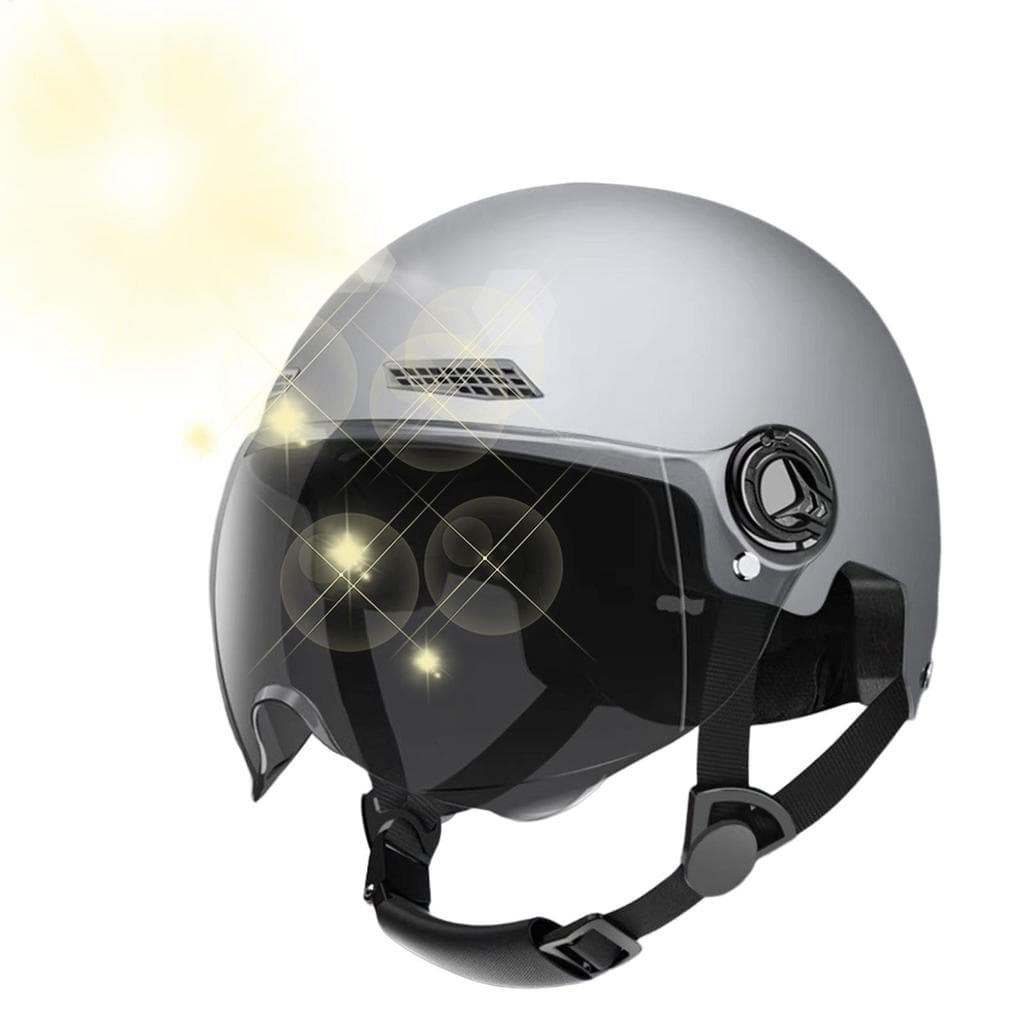 Capacete De Veículo Elétrico Para Motocicleta , Proteção Cabeça Com Viseira Solar , Rosto Aberto , Capacetes Adultos , L