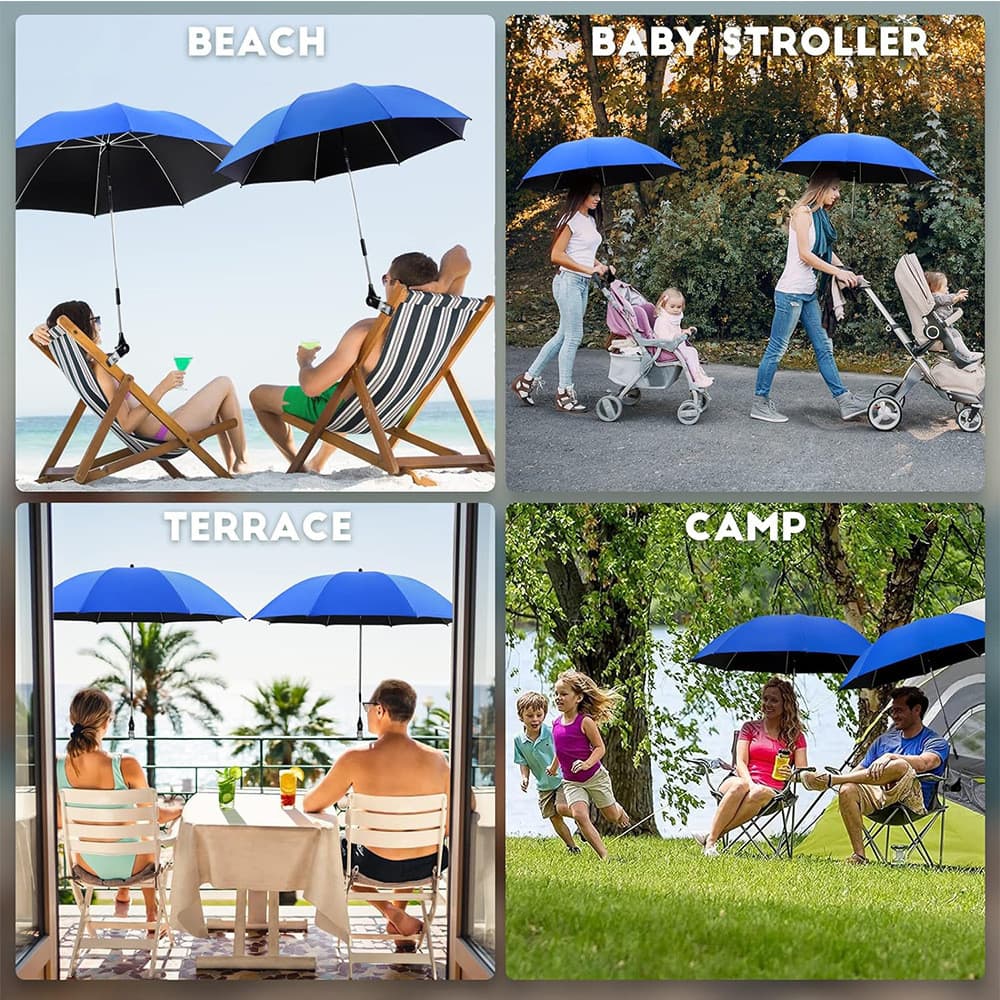 Guarda-Chuva De Praia Com Suporte Para Cadeira 360 ° Giratório-Protetor Solar Anti-UV Camping , Pesca Na E Ao Ar Livre (