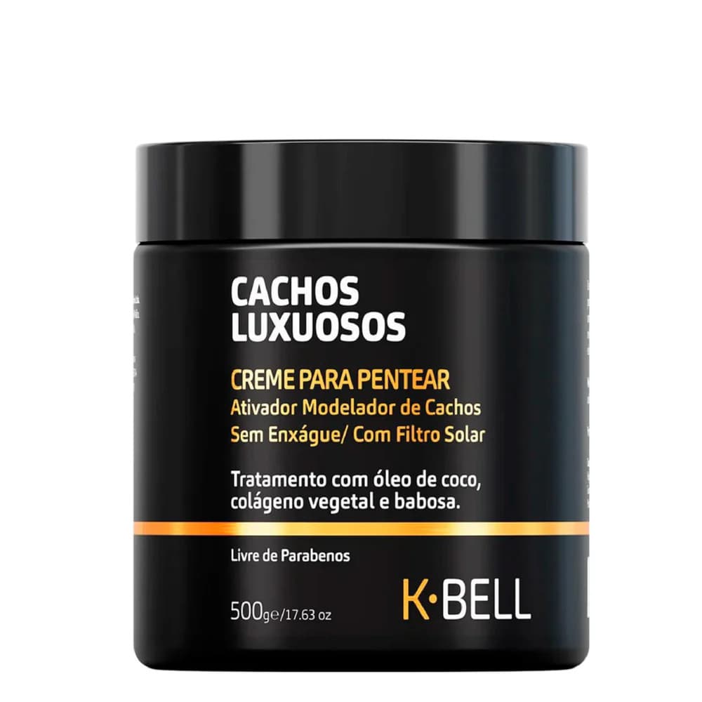 Creme de Pentear Cachos Luxuosos K-Bell 500g Ativador de Cachos Cabelo Cacheado Crespo