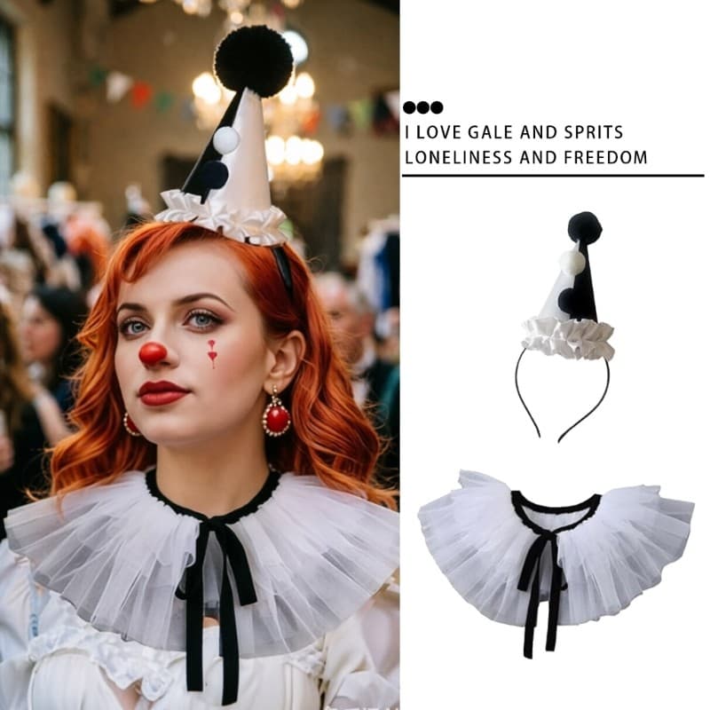 blg Festa Chapéu Bandana E Colar Conjunto Para Traje Halloween Uso 2 Adereços Cosplay Escolar